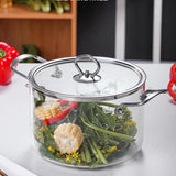 Borosilicate Sauce Pan (Metal Rim with Wooden Handle)