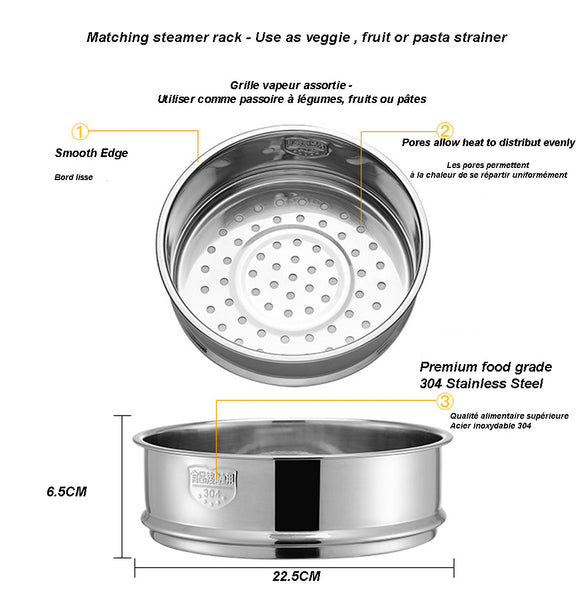 304 Stainless Steel Steamer (bamboo steamer replacement)