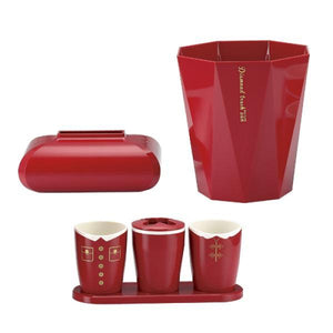 Melamine Bathroom cup and soap holder Set
