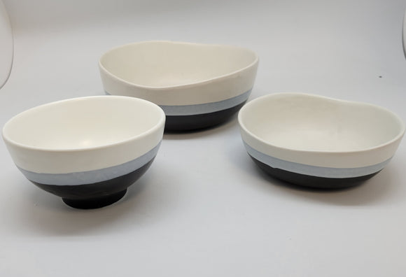 Two-tone Procelain Bowls (set of 4)