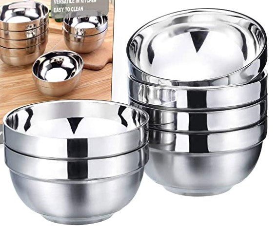 Doubled-Wall Stainless Steel Bowl - 12cm (set of 4)