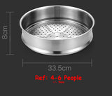 18/8 Honeycomb Raised non-stick Stainless Steel Wok with Tempered Glass Lid 32cm