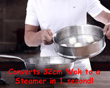 Universal Stainless Steel Steamer Rack for Wok and Pot: 32cm